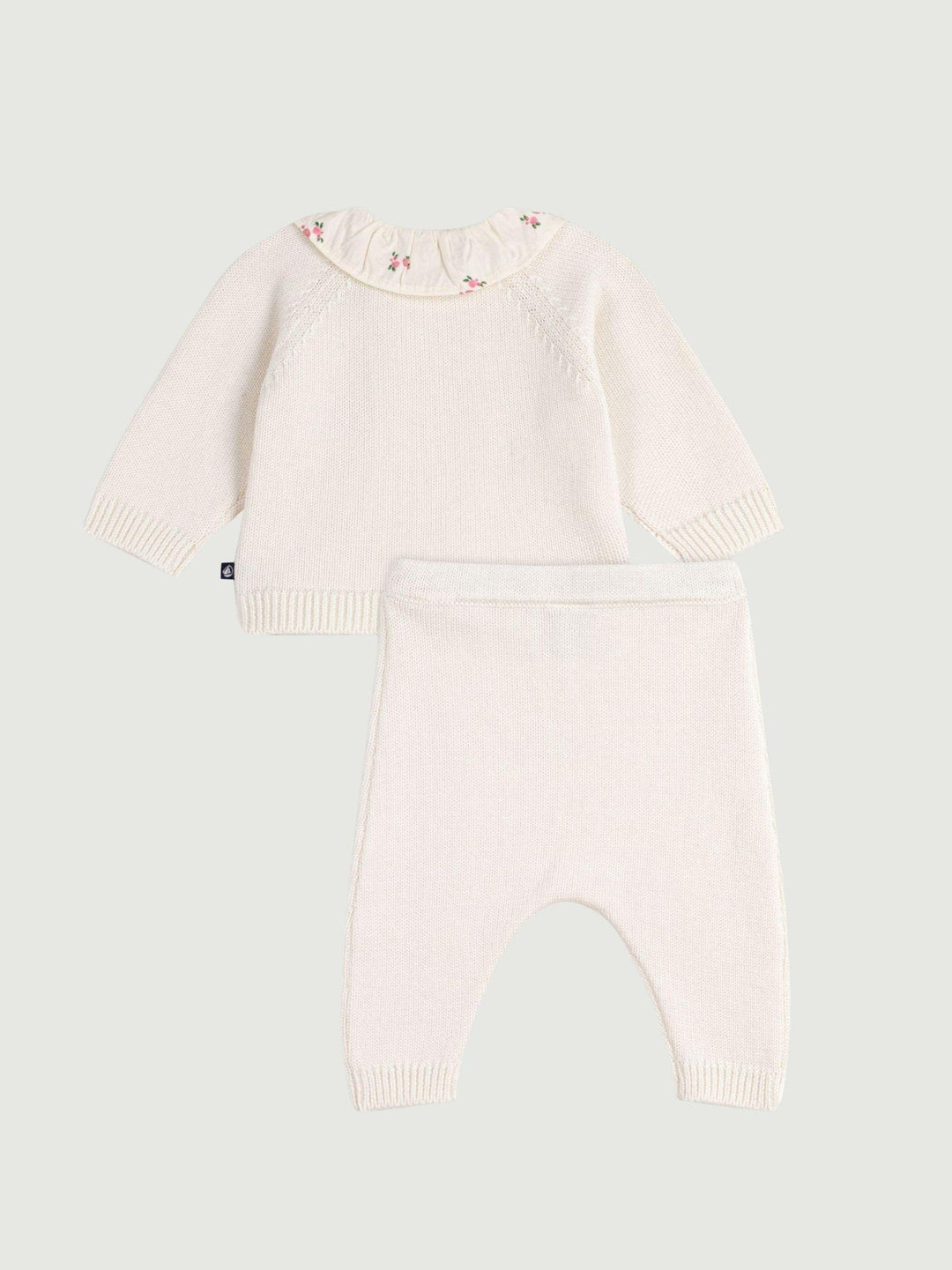 Completo in misto lana bianco traforato A0F14 01 PETIT BATEAU 