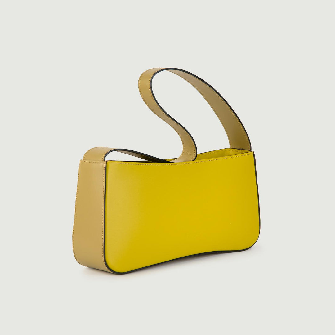 BORSA A SPALLA SEVENTY IN PELLE BICOLORE PISTACCHIO E SALVIA SEVENTY VERDE BIMOR 