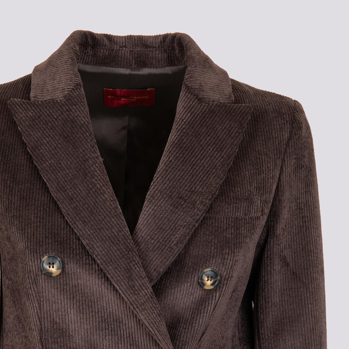 BLAZER DOPPIOPETTO IN VELLUTO A COSTINE CAFFè 3570/4038 CAFFE ANDREA MORANDO 