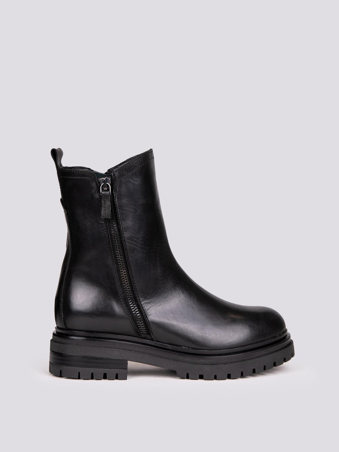 BIKER CON DOPPIA ZIP IN PELLE NERA TRPR702 NERO ANDREA MORANDO 