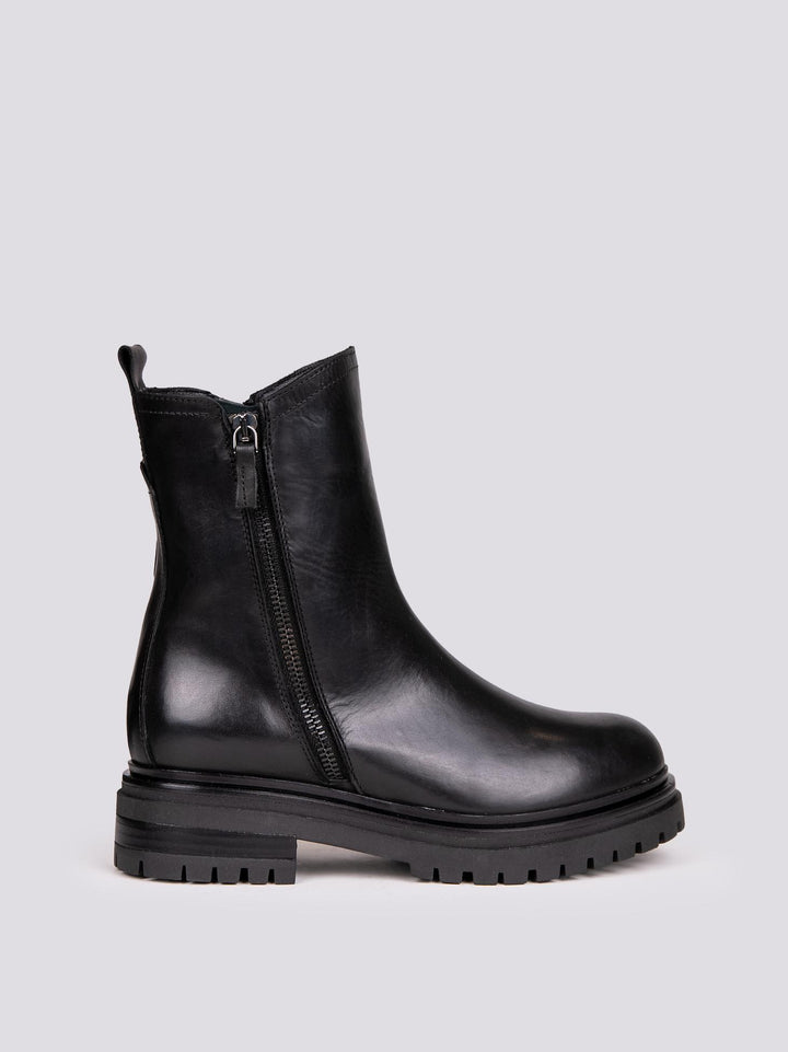 BIKER CON DOPPIA ZIP IN PELLE NERA TRPR702 NERO ANDREA MORANDO 