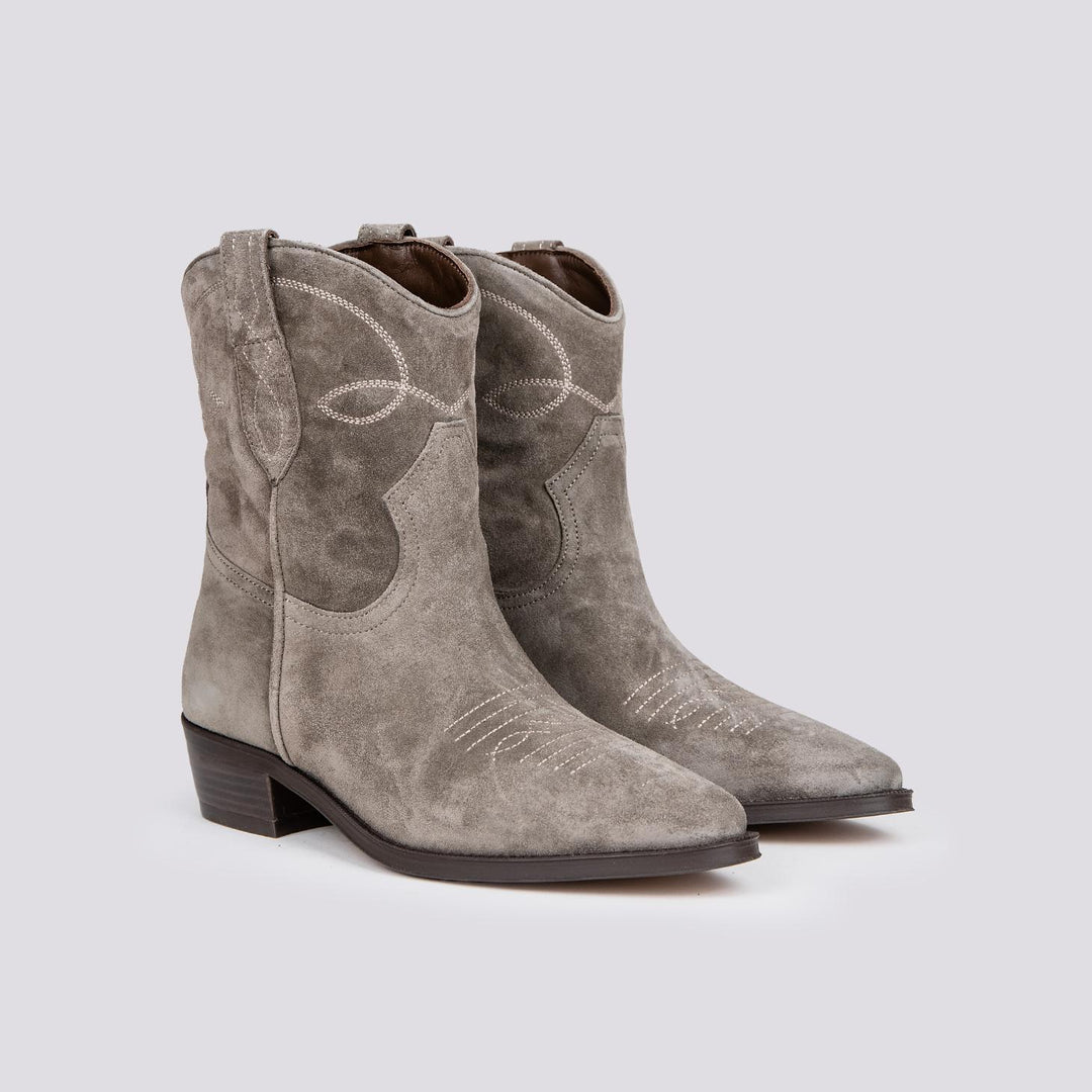 STIVALETTO TEXANO IN CAMOSCIO GRIGIO 2235 SILK TAIGA ALPE 
