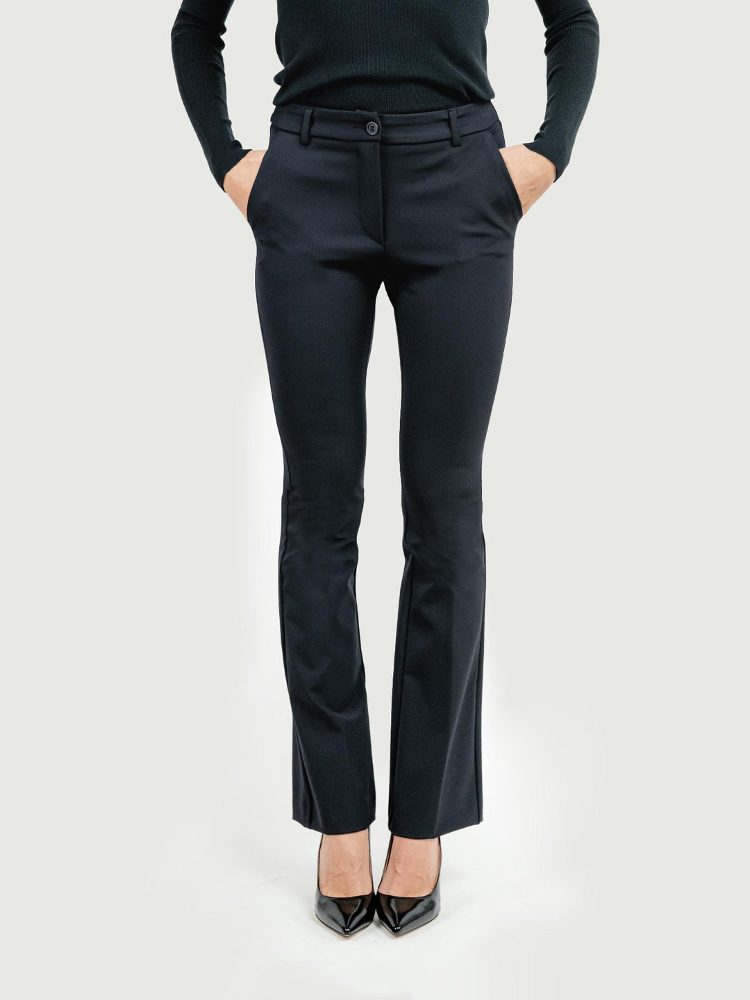 PANTALONE A ZAMPA NERO 874BEA NERO ANDREA MORANDO 