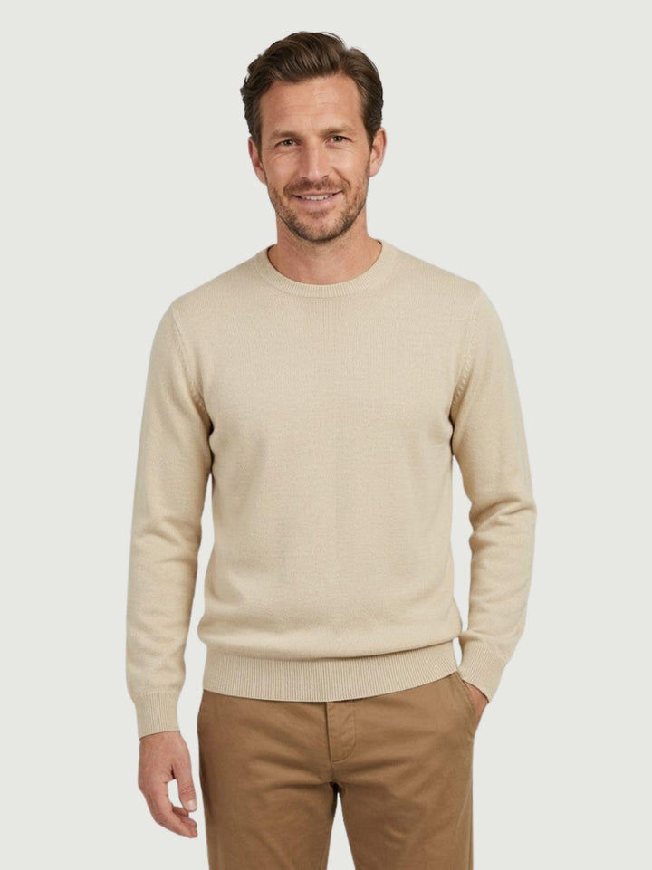 Maglia girocollo in cotone rasato panama 3850900 607 ANDREA MORANDO 