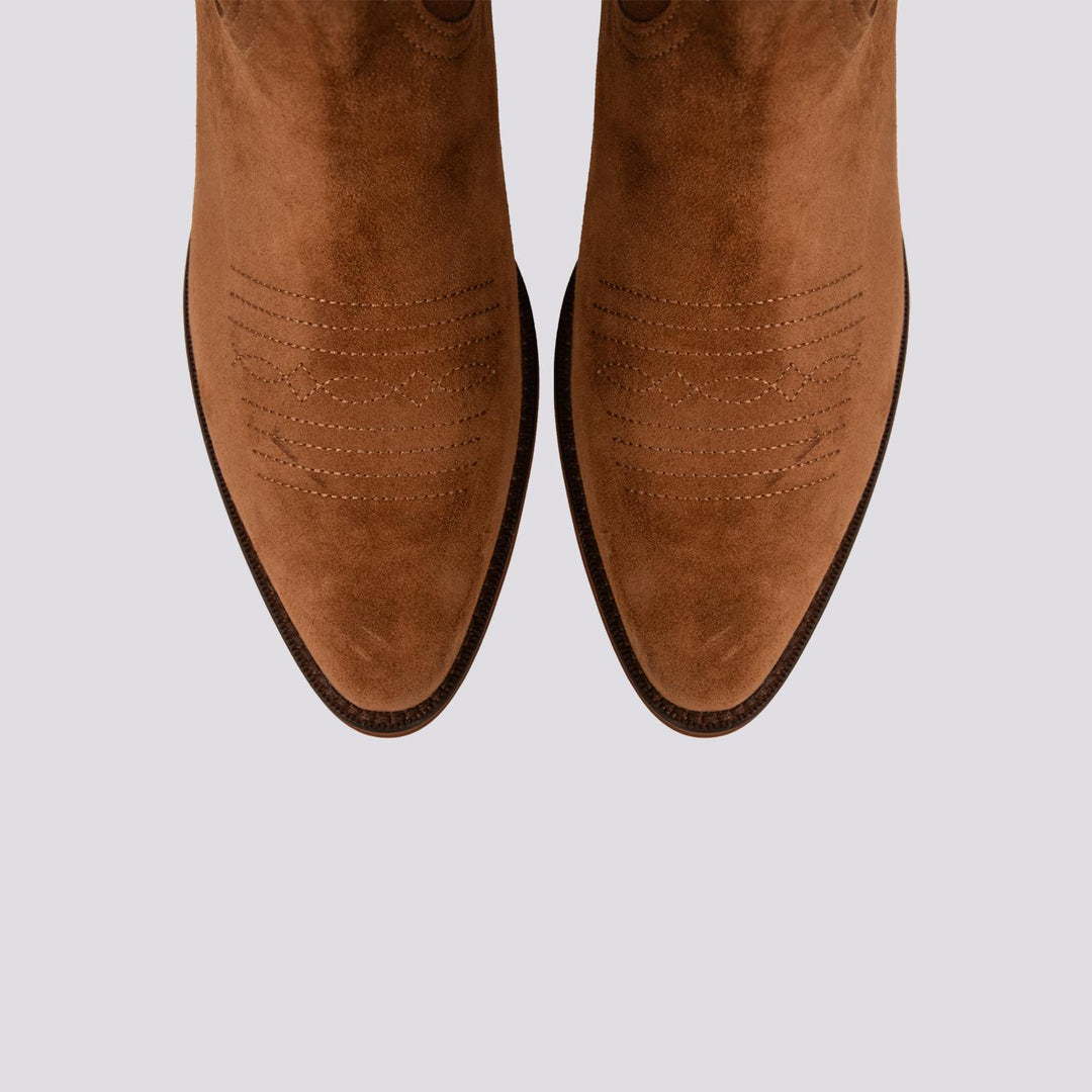 STIVALETTO TEXANO IN CAMOSCIO CUOIO 2235 SILK SELLA ALPE 
