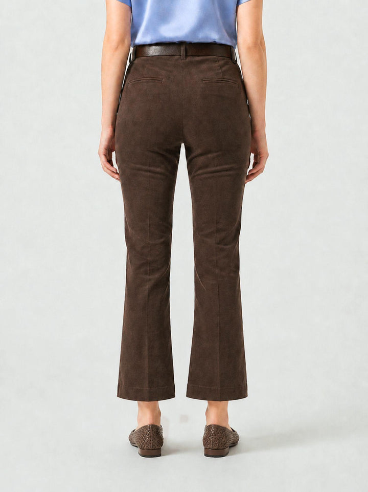 Pantalone a trombetta in cotone cioccolato 824MA CIOCCOLATO ANDREA MORANDO 