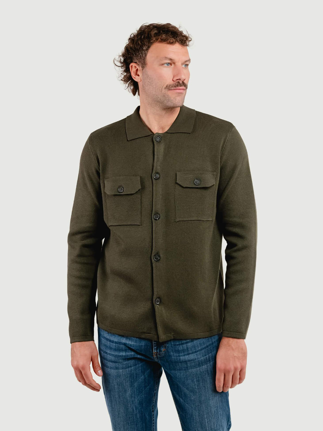 OVERSHIRT IN MISTO LANA VERDE BOSCO 4060225 327 ANDREA MORANDO 
