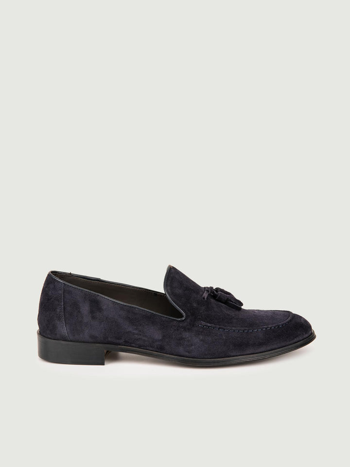 MOCASSINO SCAMOSCIATO BLU CON NAPPINE 6486 CASHEMIRE ANDREA MORANDO 