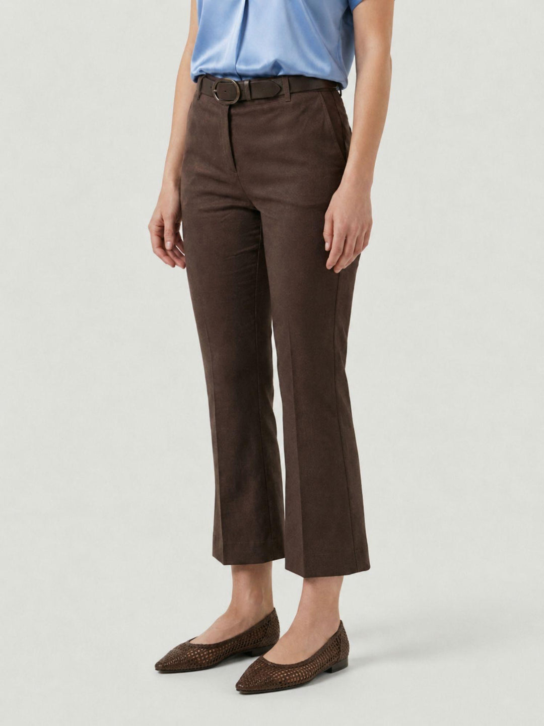 Pantalone a trombetta in cotone cioccolato 824MA CIOCCOLATO ANDREA MORANDO 