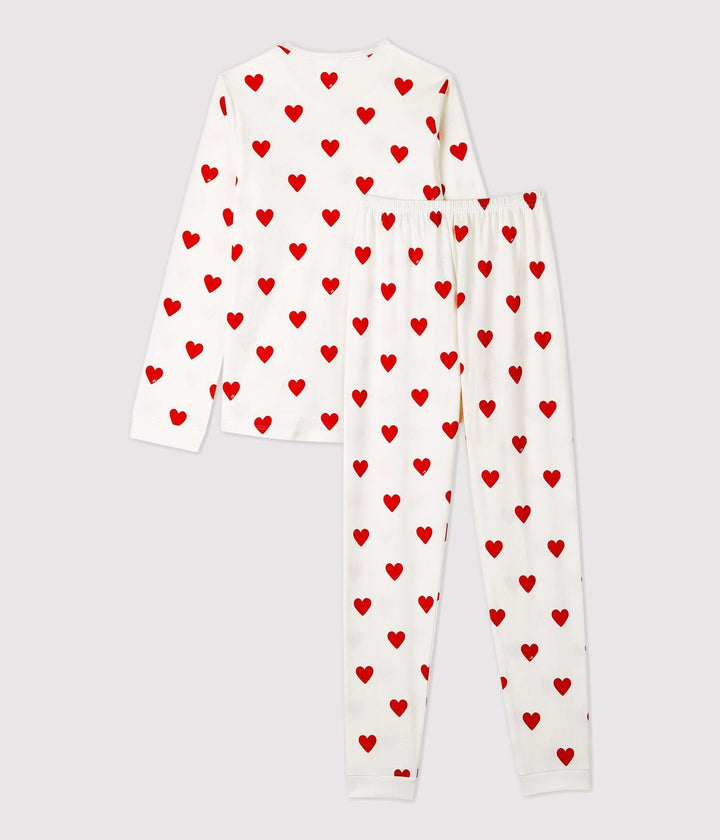 PIGIAMA BAMBINO FANTASIA CUORI IN MOLLETON A00FR 01 PETIT BATEAU 