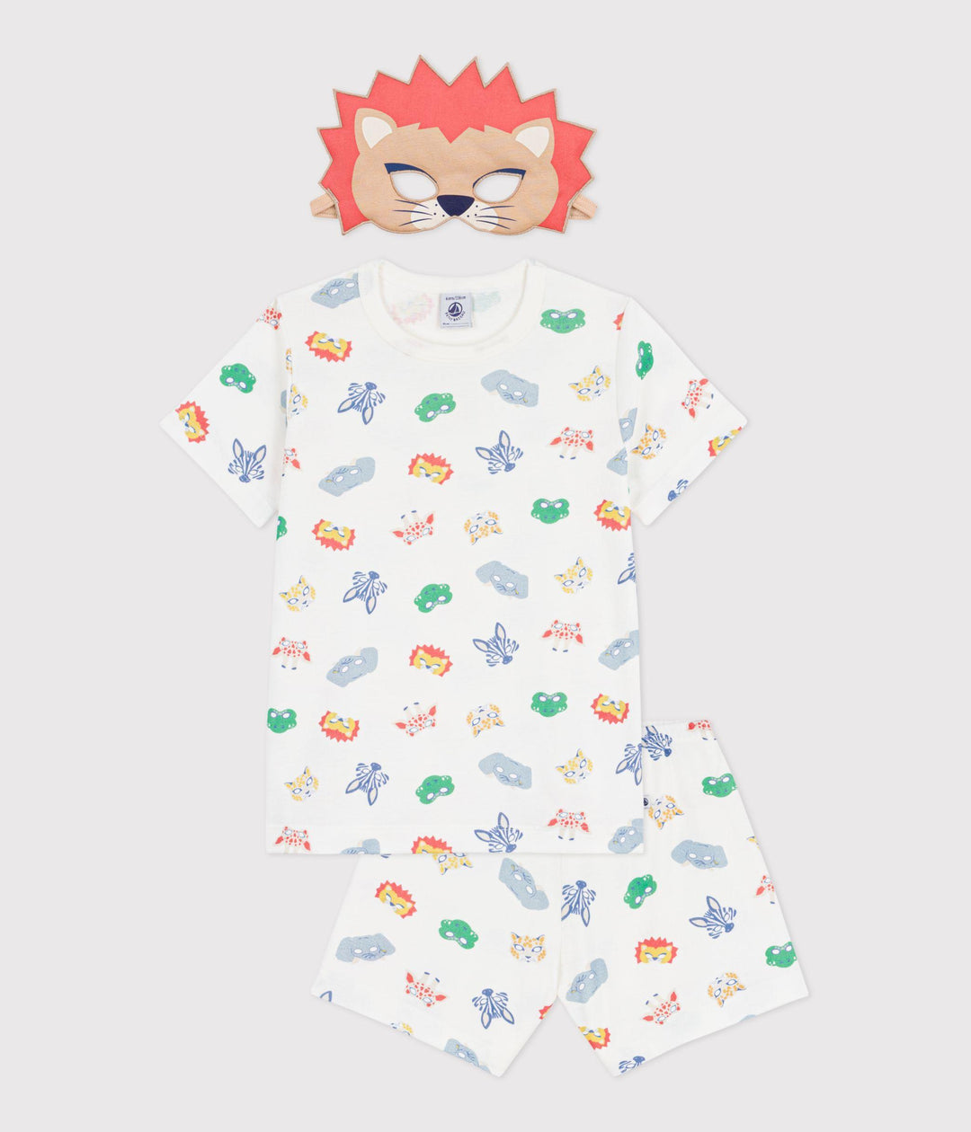 Pigiama stampa animali savana con maschera A0F6P 01 PETIT BATEAU 