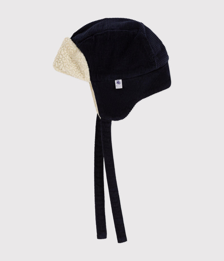 Colbacco in velluto a coste blu A0AUD 03 PETIT BATEAU 