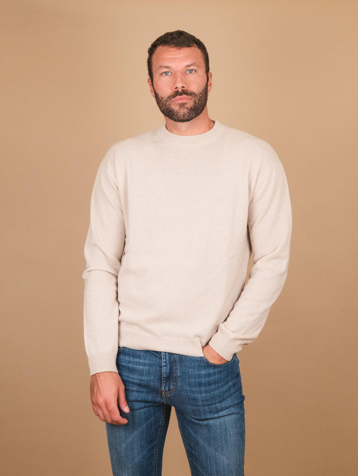 MAGLIA GIROCOLLO IN CASHMERE ECO-FRIENDLY beige"TRADER" TRADER BEIGE ABSOLUT CASHMERE 