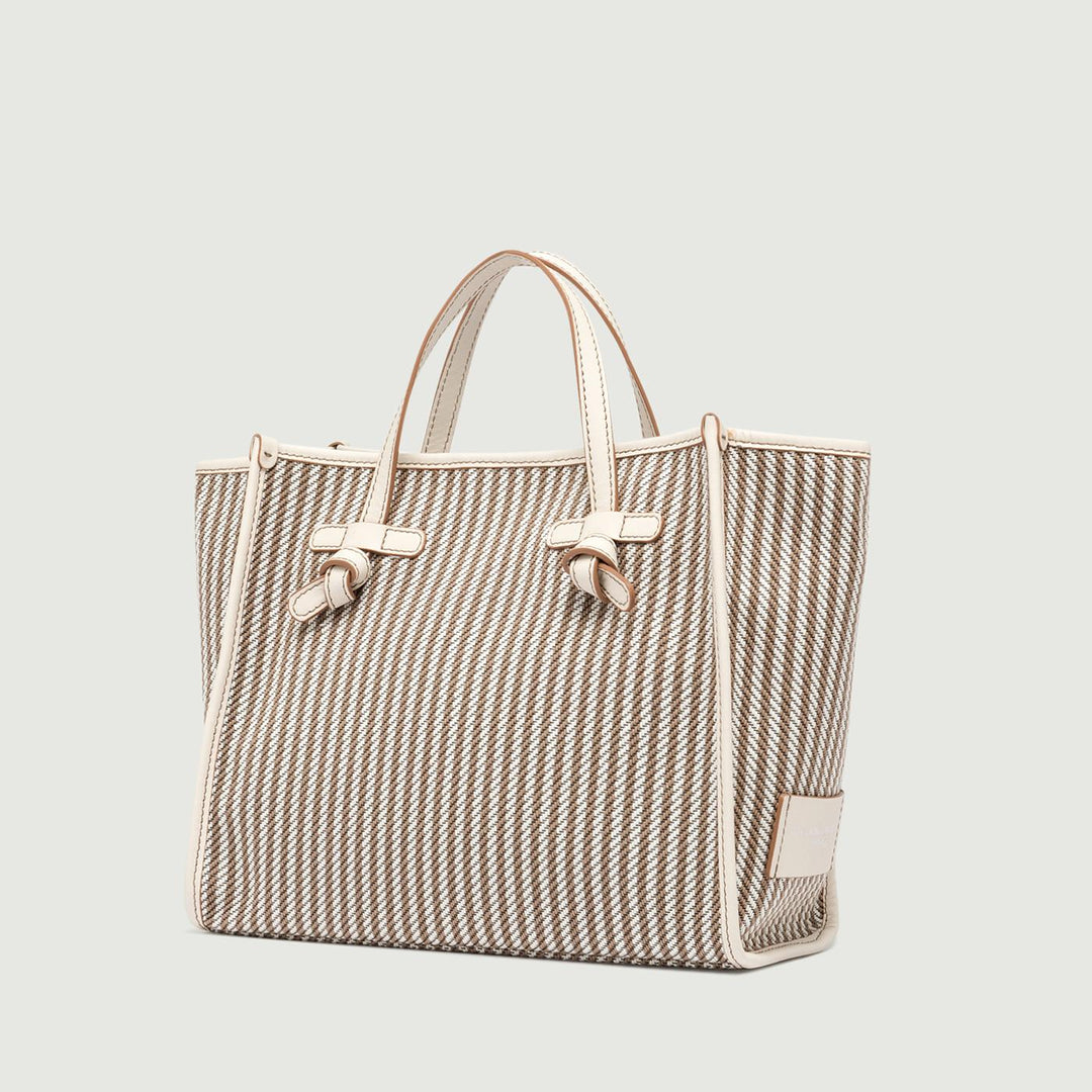 BORSA SHOPPING MISS MARCELLA IN TESSUTO RIGATO BICOLOR BS 9752/24PE CAB 10169 GIANNI CHIARINI 