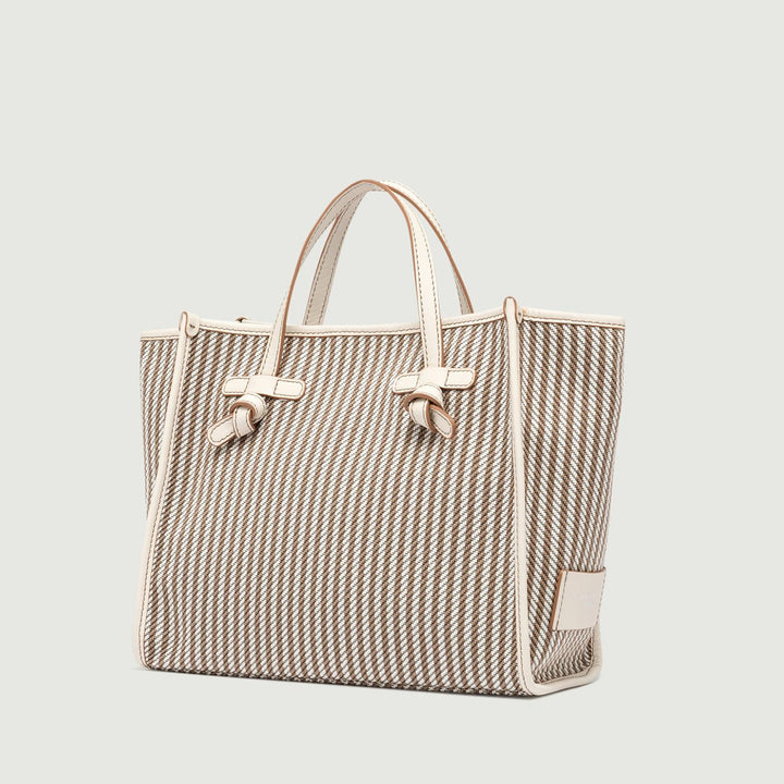 BORSA SHOPPING MISS MARCELLA IN TESSUTO RIGATO BICOLOR BS 9752/24PE CAB 10169 GIANNI CHIARINI 