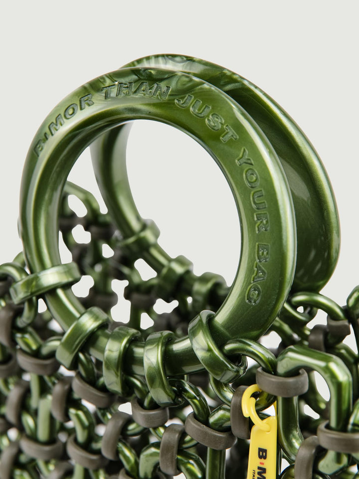 BORSA DOLL IN RESINA VERDE METALLIZZATO DOLL METALLIC GREEN BIMOR 