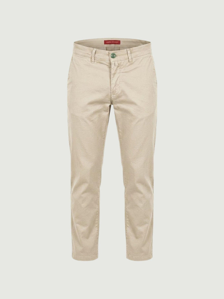 Pantalone chino in cotone navy con bottone gioiello P-KAP 23 ANDREA MORANDO 