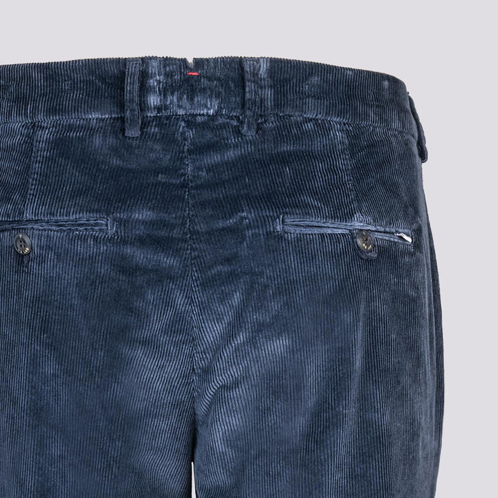 PANTALONE IN VELLUTO BLU NAVY CON TASCA A FILO T502/THI 854 NOLAB 