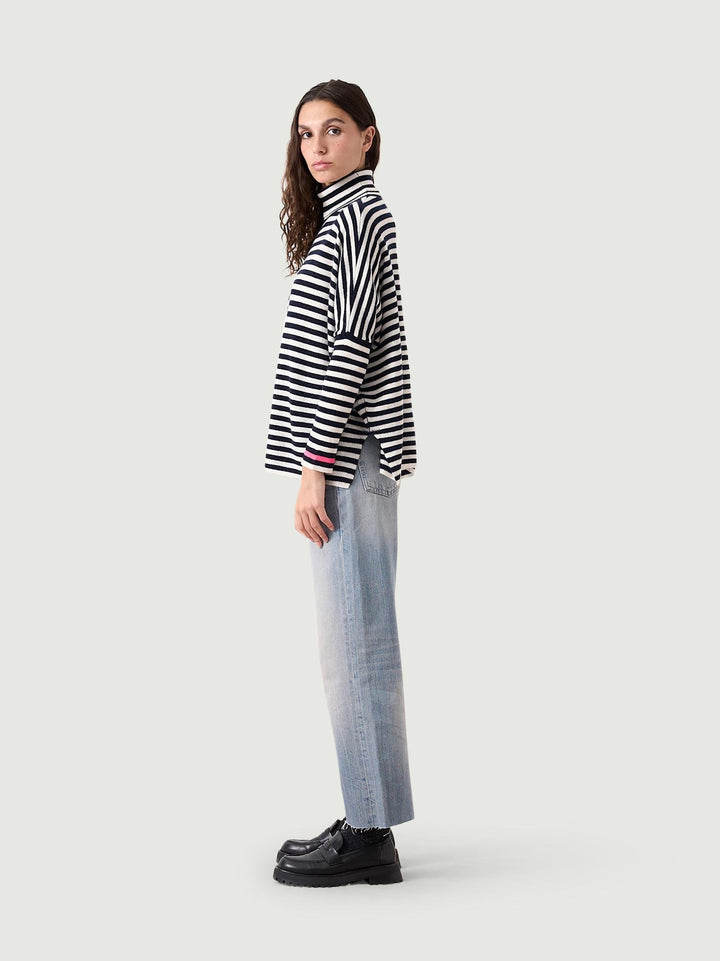 Dolcevita JOANNA IN cashmere A RIGHE Blu e bianco JOANNA NAVY ABSOLUT CASHMERE 