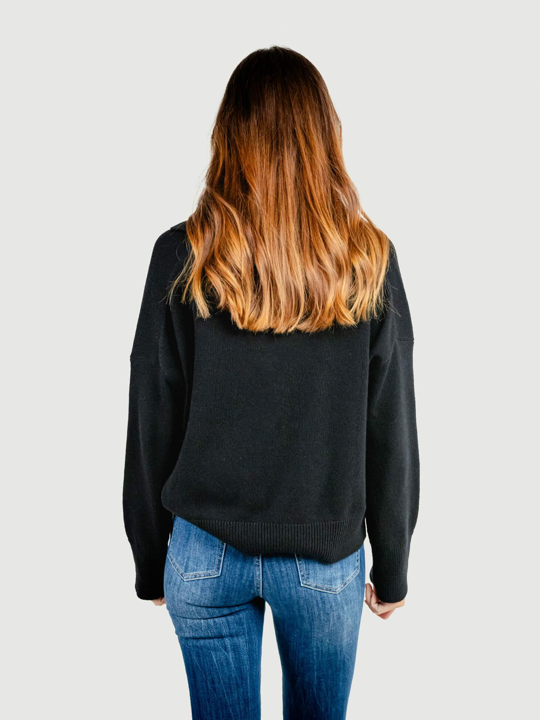 MAGLIONE POLO IN MISTO CACHEMIRE NERO 14151P NERO ANDREA MORANDO 
