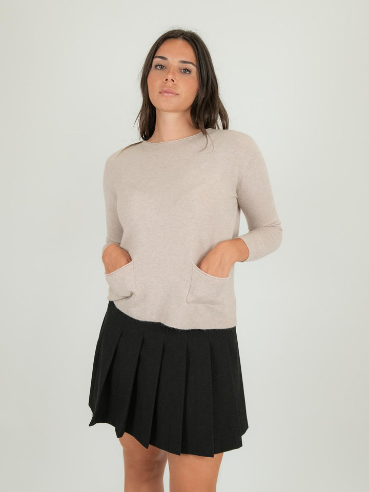 MINI GONNA A PIEGHE NERA 4041 Z001 ANDREA MORANDO 