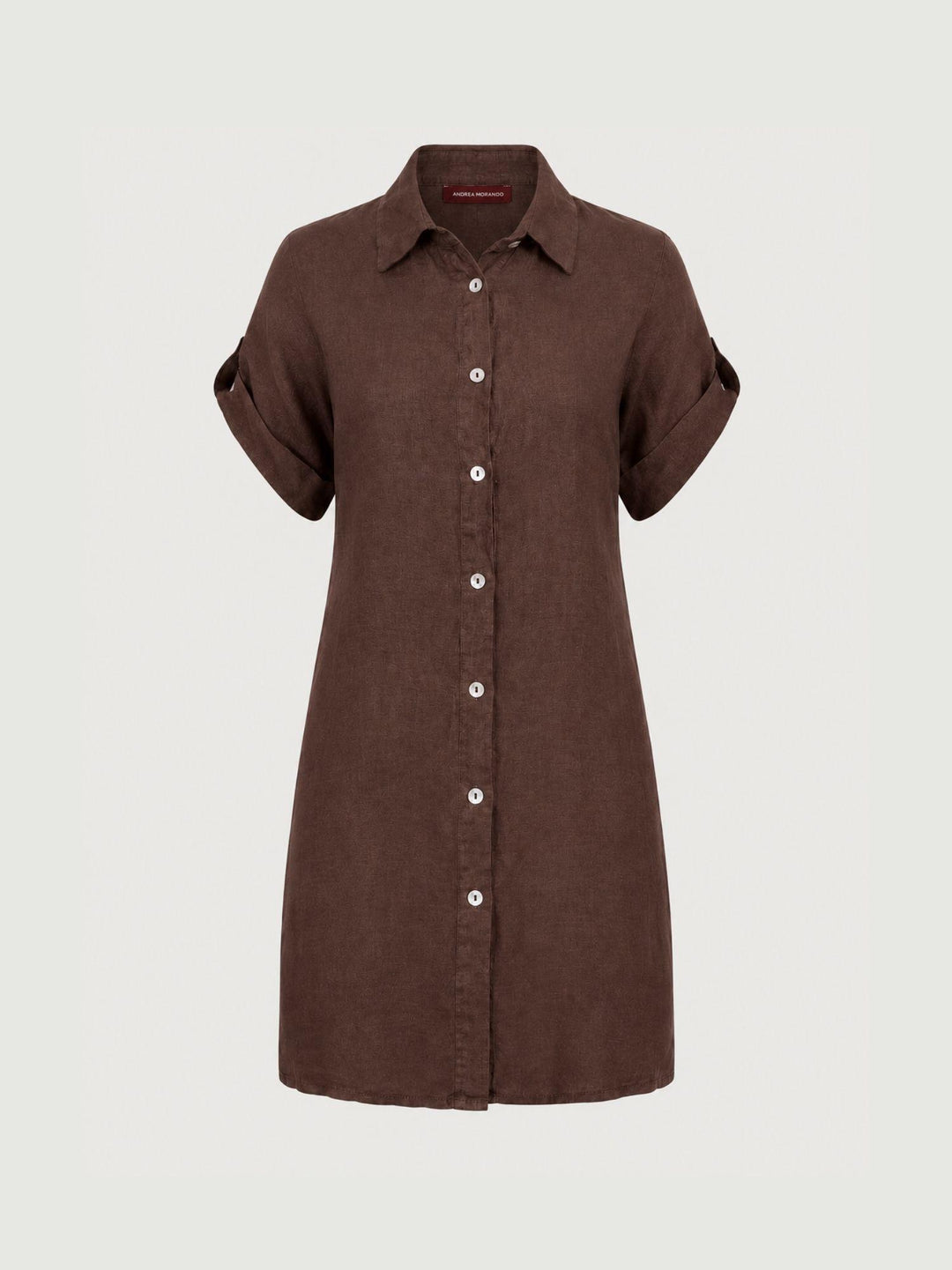 Abito camicia in lino testa di moro 6AB0527 609 ANDREA MORANDO 