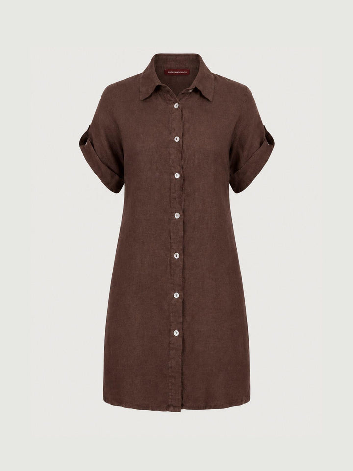 Abito camicia in lino testa di moro 6AB0527 609 ANDREA MORANDO 