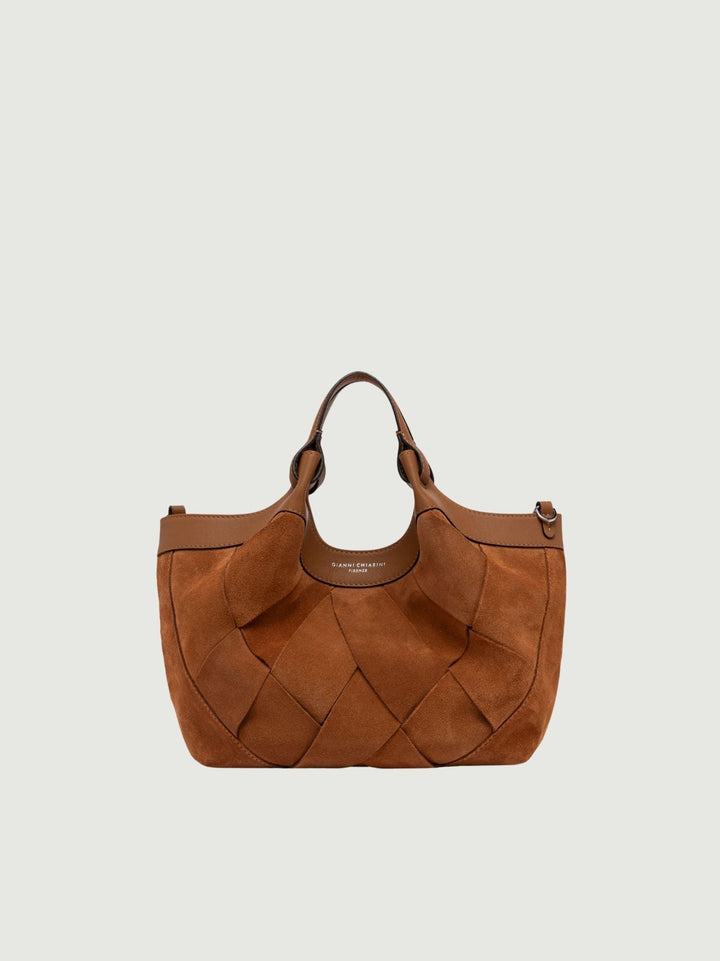 Borsa Dua in camoscio trama geometrica media BS 12349 INT-CM 1478 GIANNI CHIARINI 
