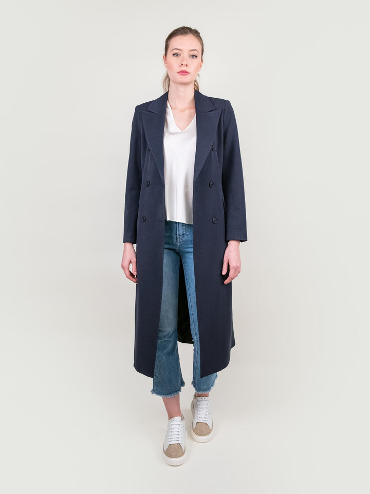 CAPPOTTO LUNGO DOPPIOPETTO BLU