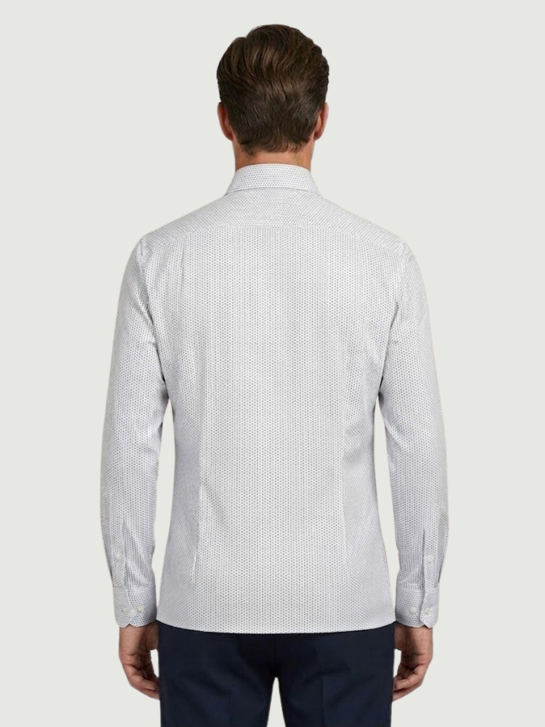 Camicia no stiro con colletto francese micro puntino azzurro BU26S10CANEU6 241 ANDREA MORANDO 