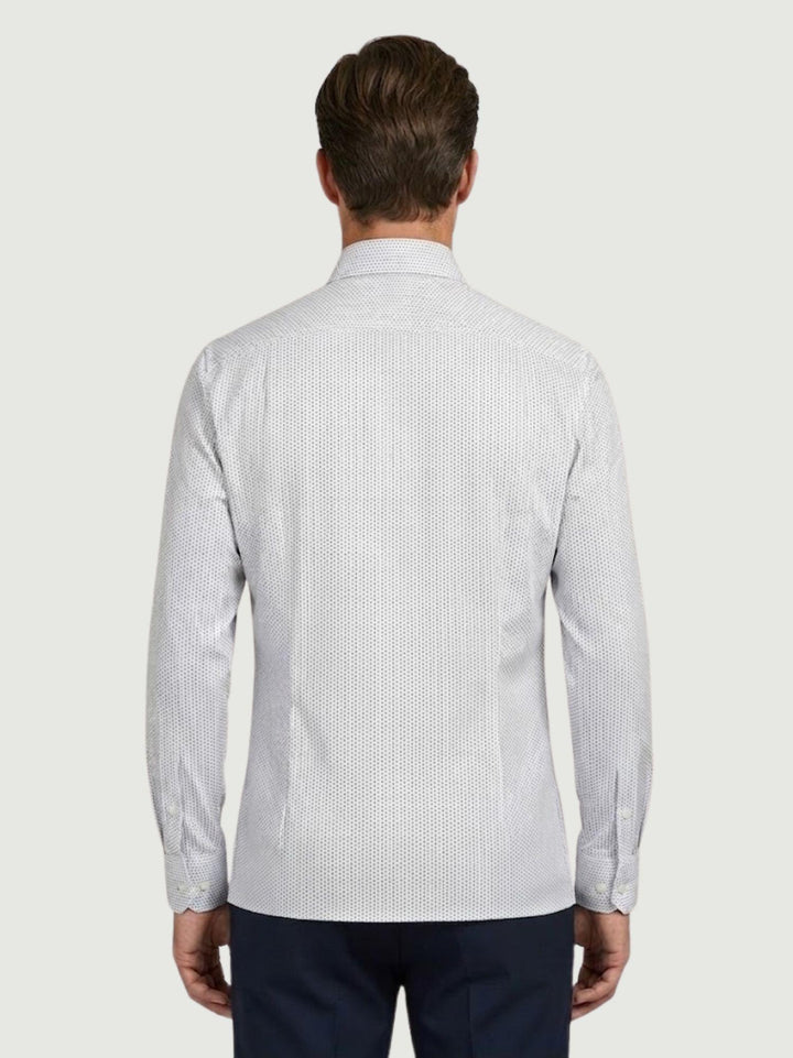 Camicia no stiro con colletto francese micro puntino azzurro BU26S10CANEU6 241 ANDREA MORANDO 