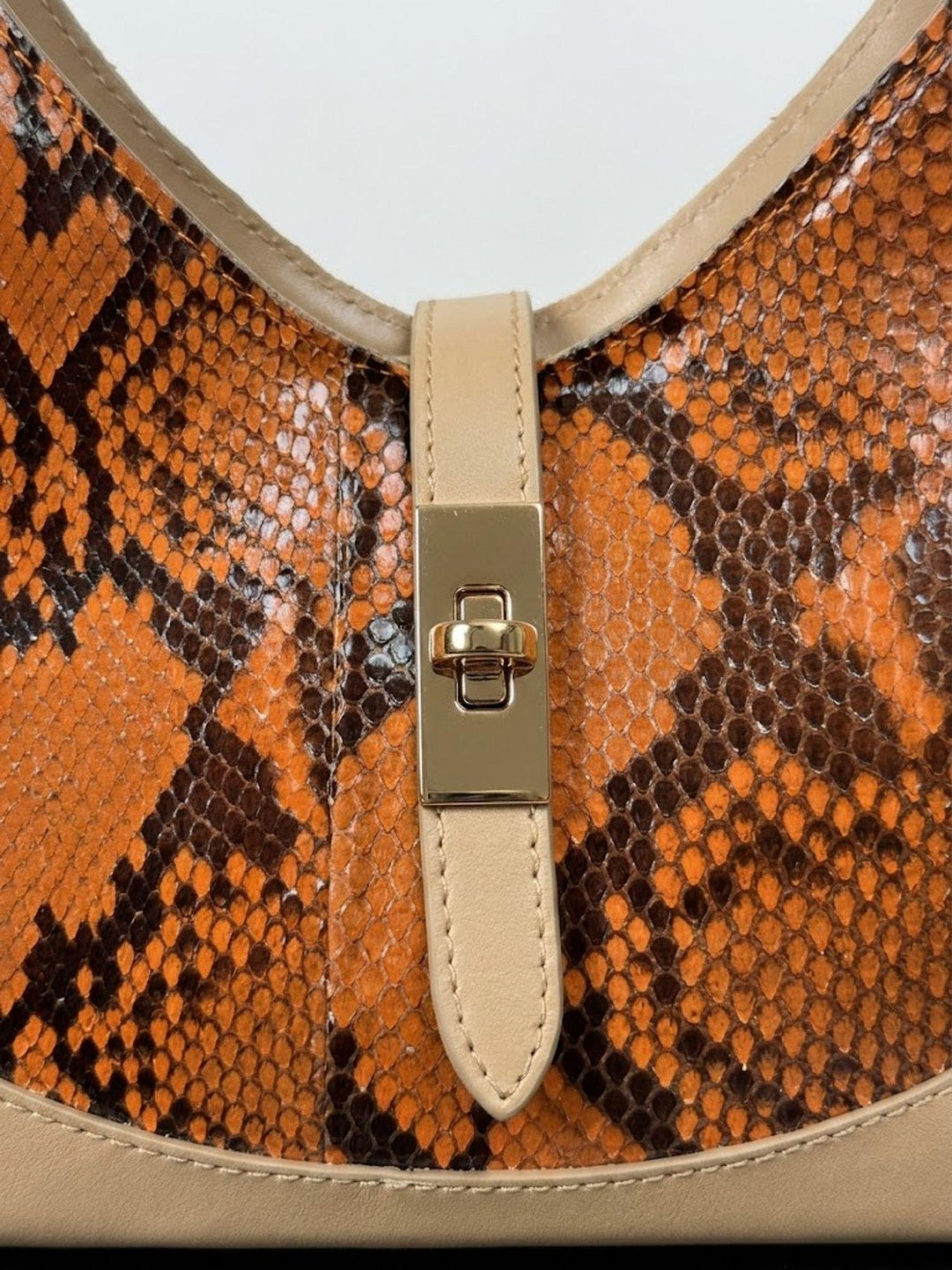 Borsa a spalla Elly in pelle di pitone arancione ELLY-PITONE ARANCIONE BIMOR 