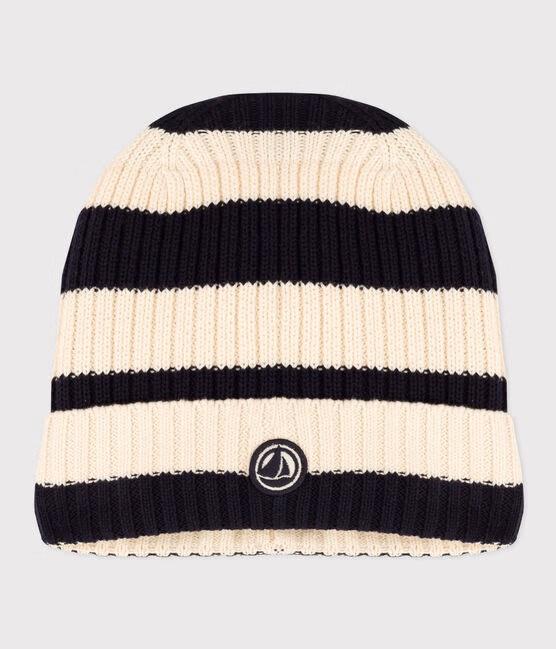 Cappellino in maglia con fodera in pile a righe A0B0D 02 PETIT BATEAU 