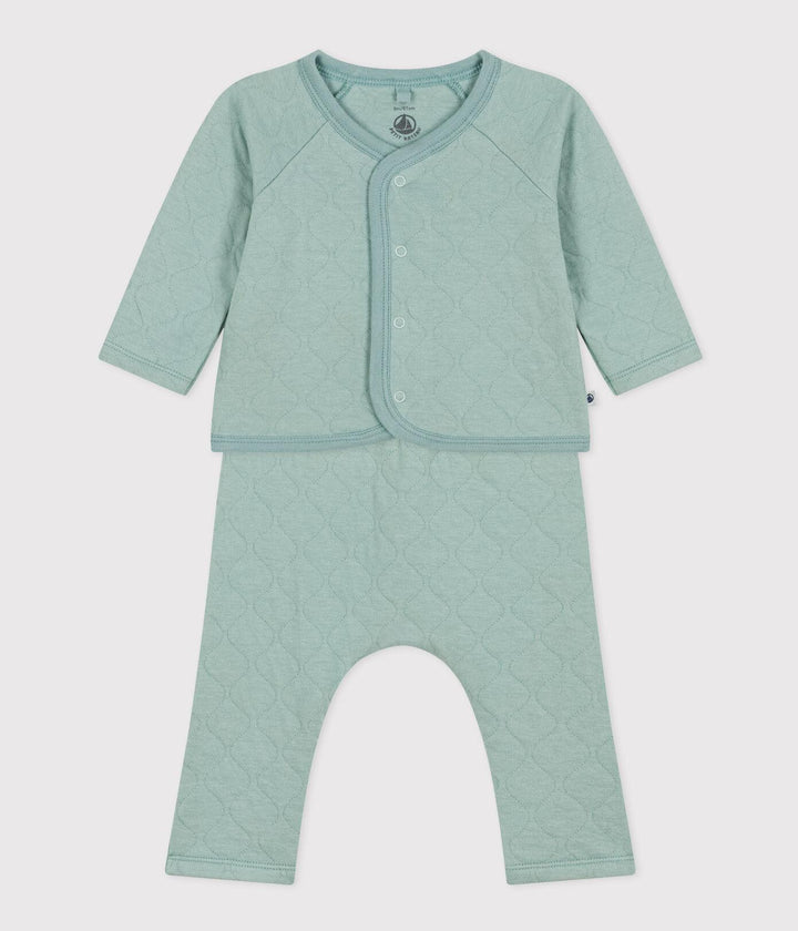 COMPLETO IN TUBIQUE TRAPUNTATO PER BEBÈ A085W 02 PETIT BATEAU 