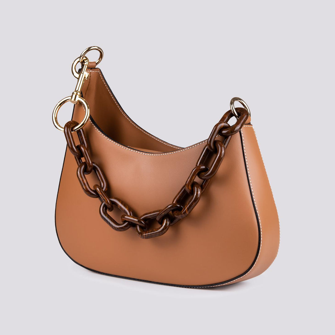 Borsa in pelle cuoio con tracolla in osso Curvy CURVY CUOIO BIMOR 