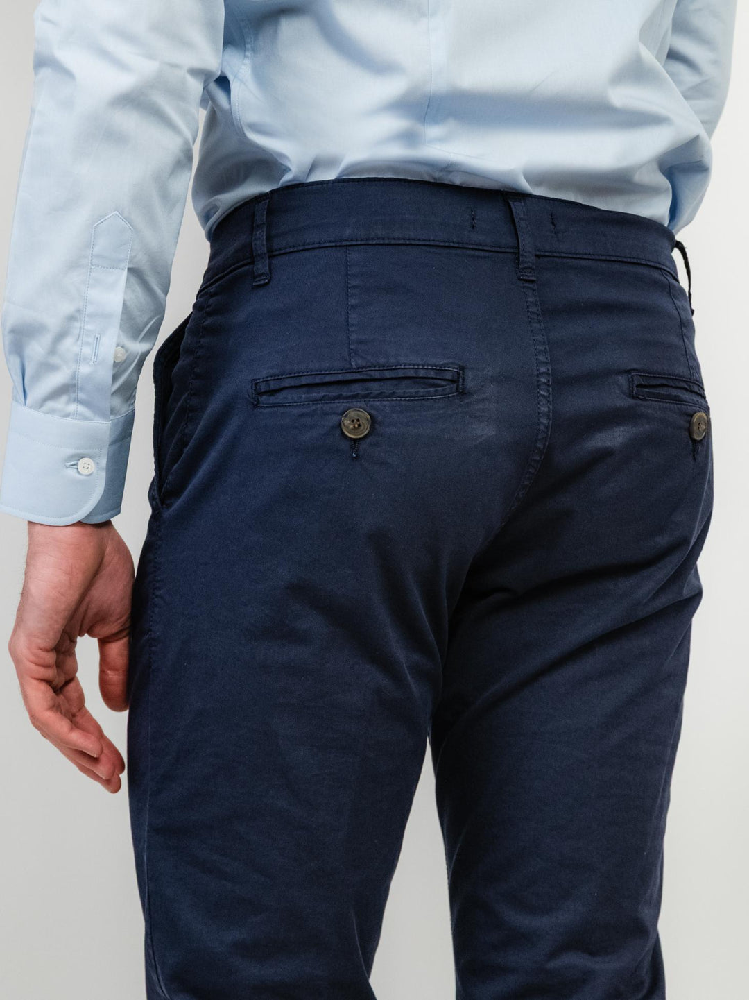 PANTALONE IN COTONE BLU NAVY