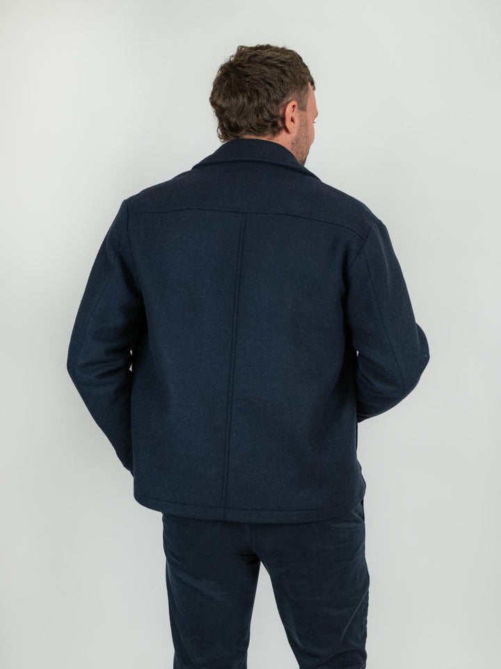 GIACCA IN LANA BLU CON ZIP F2W4J013M DARK BLUE ANDREA MORANDO 
