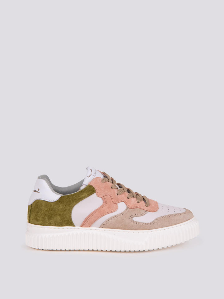 Sneaker LAURA rosa e verde 2017528 051E22 VOILE BLANCHE 