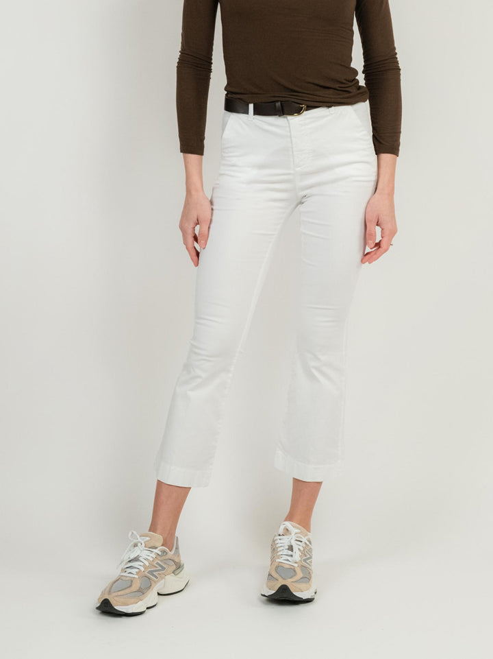 PANTALONE A TROMBETTA BIANCO IN COTONE