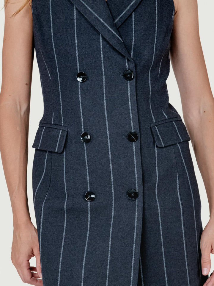 ABITO GILET GESSATO GRIGIO ANTRACITE 565IRDI723 81 ANDREA MORANDO 