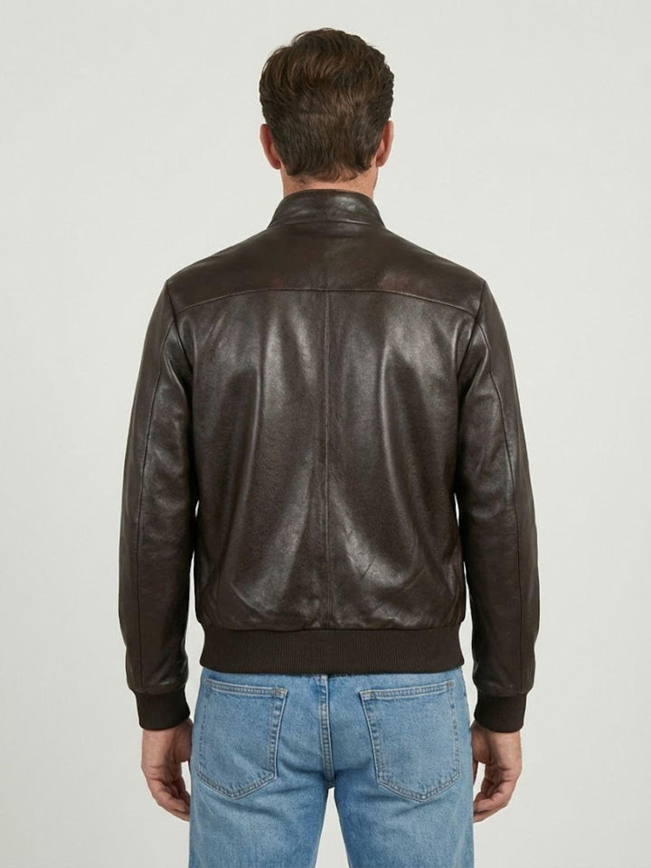Bomber in pelle Elvis marrone scuro ELVIS 06 JACK LEATHER 