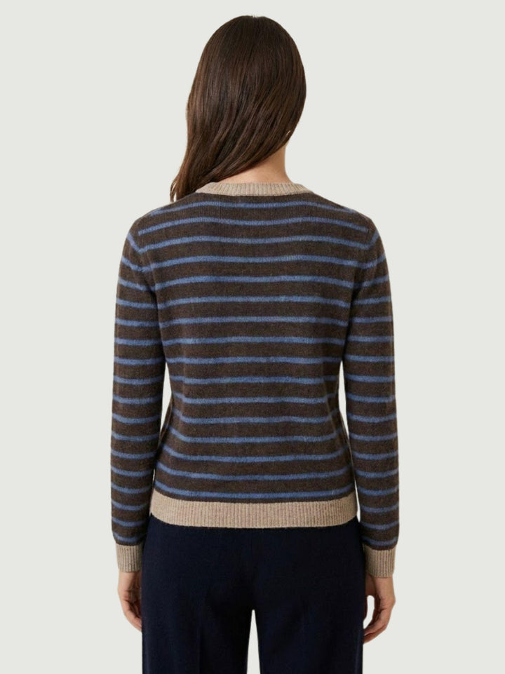 MAGLIA MORO A RIGHE CARTA ZUCCHERO 10848 AZZURRO ANDREA MORANDO 