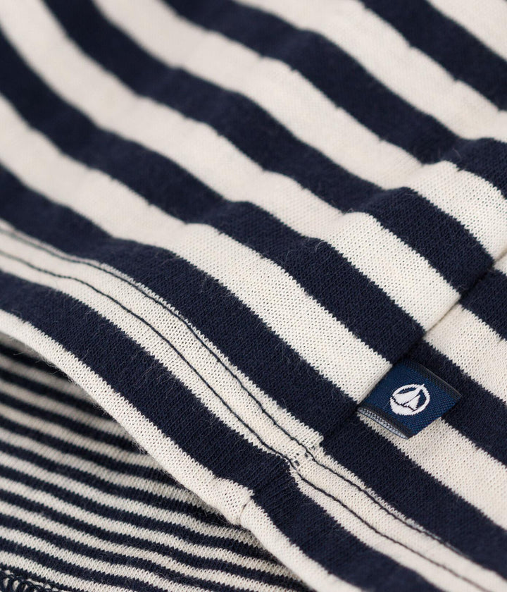ABITO A MANICHE LUNGHE IN TUBIQUE A RIGHE PER BEBÈ A0883 01 PETIT BATEAU 