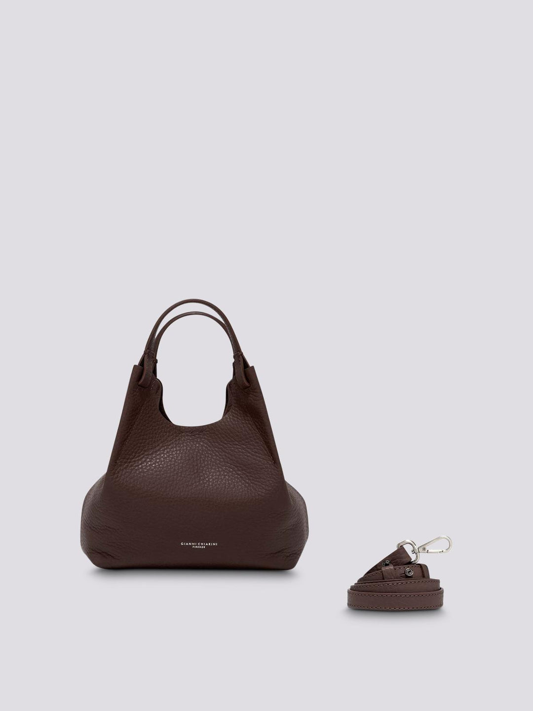 Borsa a spalla Dua in pelle martellata TESTA MORO BS 9719/23AI RNGDBL 12573 GIANNI CHIARINI 