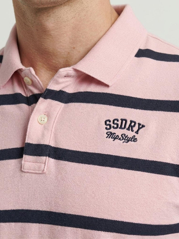 Polo in jersey a righe vintage pink M1110464A K1E SUPERDRY 
