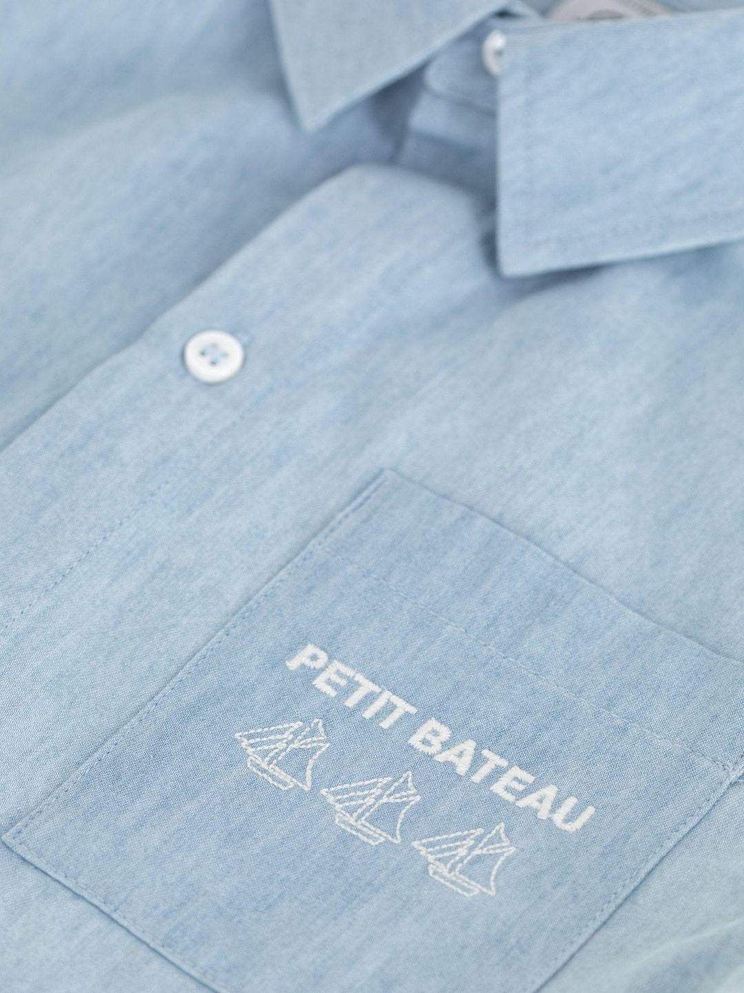Camicia a maniche corte effetto denim A0F0G 01 PETIT BATEAU 