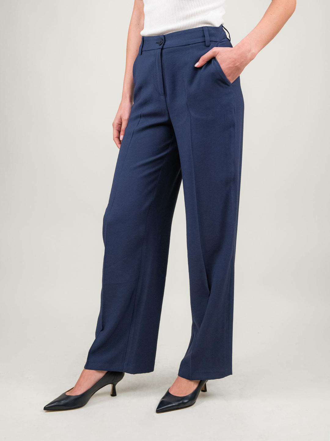 PANTALONE A PALAZZO BLU 8047512MAR BLU ANDREA MORANDO 