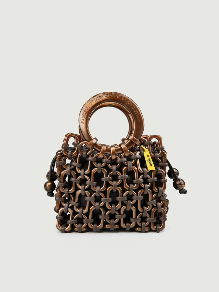 POCHETTE BON BON IN PELLE TESTA MORO BONBON TMORO BIMOR 