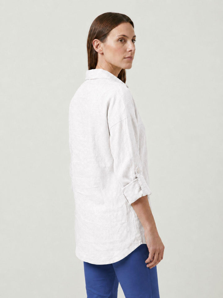 Camicia in lino bianca 6CM0552 BIANCO ANDREA MORANDO 