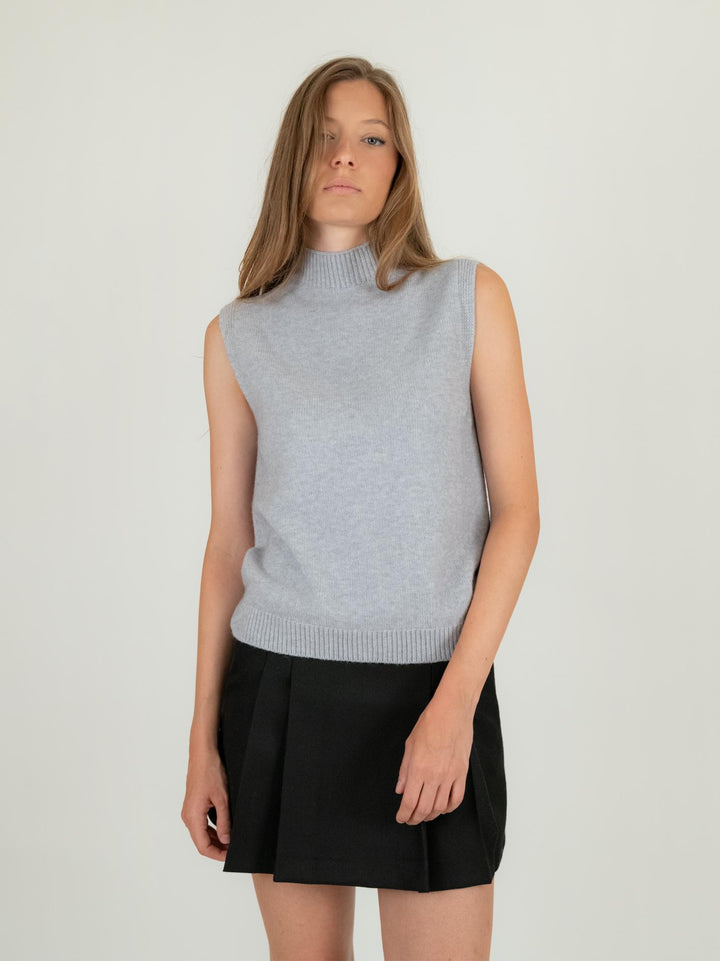 GILET LUPETTO IN MAGLIA GRIGIO PERLA 0370/236 0020 BIMOR 